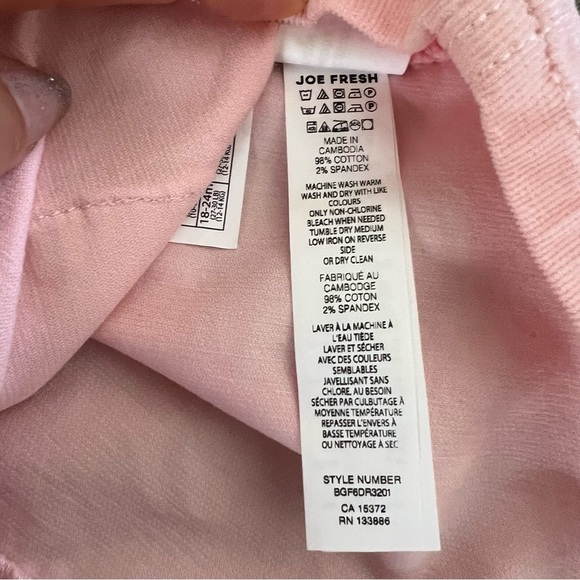 Joe Fresh Baby Girls Light Pink Corduroy Adjustable Straps Jumper Dress 18/24 M - Picture 7 of 10